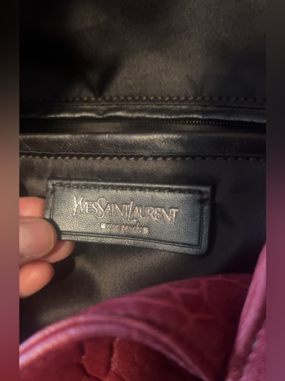 NEW | Yves Saint Laurent | Plush Red Crimson Leather Shoulder Handbag Women’s - Picture 10 of 15